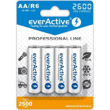 Acumulatori Everactive , R6, AA 2600 MAh Professional Line, 4 Bucati