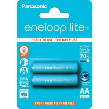 Acumulatori Panasonic Eneloop LITE AA, 950mAh, 3000 cicluri incarcare, blister, 2 bucati