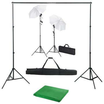 Kit studio foto cu fundal lămpi și umbrele