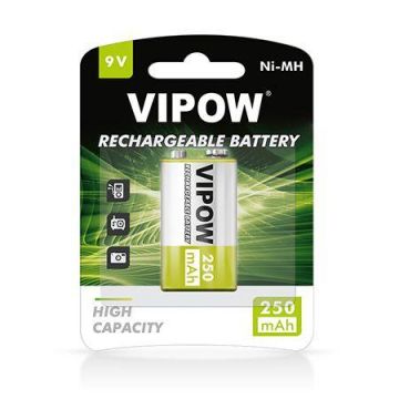 Acumulator Ni-MH VIPOW, marime HF9, 9 V, 250 mAh