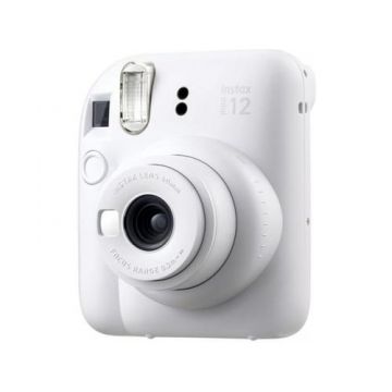 Aparat Foto Compact Instant Fujifilm Instax Mini 12 + Instax Mini Glossy (Alb)