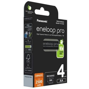 Set 4 acumulatori Panasonic ENELOOP PRO AA 2500mAh