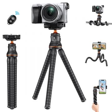 Trepied flexibil K&F Concept Mini Flexible Stand Tripod Bluetooth Remote KF09.129