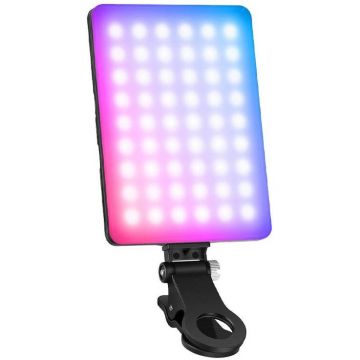 Lampa LED pentru Selfie VL67C iluminare RGB LED 5W Alb/Negru