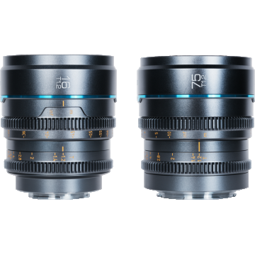 Sirui Cine Lens Nightwalker S35 Kit 16 & 75mm T1.2 E-Mount Metal Grey