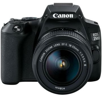 Camera foto Canon DSLR EOS 250D + 18-55 DC III kit, Black, 24.1MP, Dual Pixel CMOS, LCD 3