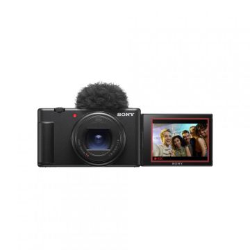 SONY Compact dedicata pentru vlogging ZV-1 II 21MP, 18-55mm, F1.8-4 ISO 125-12.800, 1/32.000s, 4K @29.97fps, x1Micro-HDMI/Slot multicard pentru Memory Stick Duo™/card de memorie SD, Rafala 24cps, WiFi/Bluetooth, Senzor CMOS Exmor RS suprapus 1