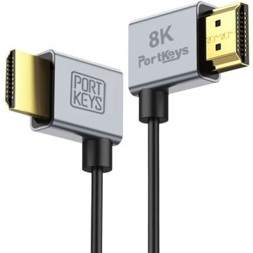 Portkeys Set 2 cabluri HDMI 8K ultra-subtiri Portkeys, lungime cabluri 30 cm si 1 m, diametru cabluri 2.5 mm Portkeys Set 2 cabluri HDMI 8K ultra-subtiri Portkeys, lungime cabluri 30 cm si 1 m, diametru cabluri 2.5 mm