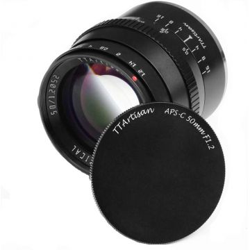 Obiectiv manual TTArtisan 50mm F1.2 negru pentru Sony E-mount