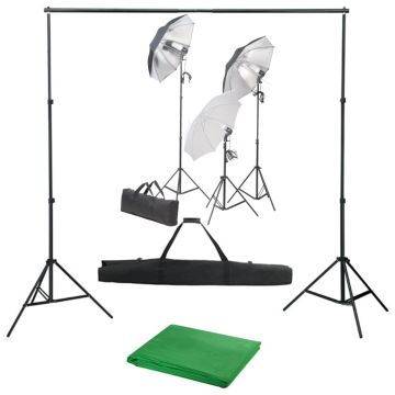 Kit studio foto cu set de lumini și fundal